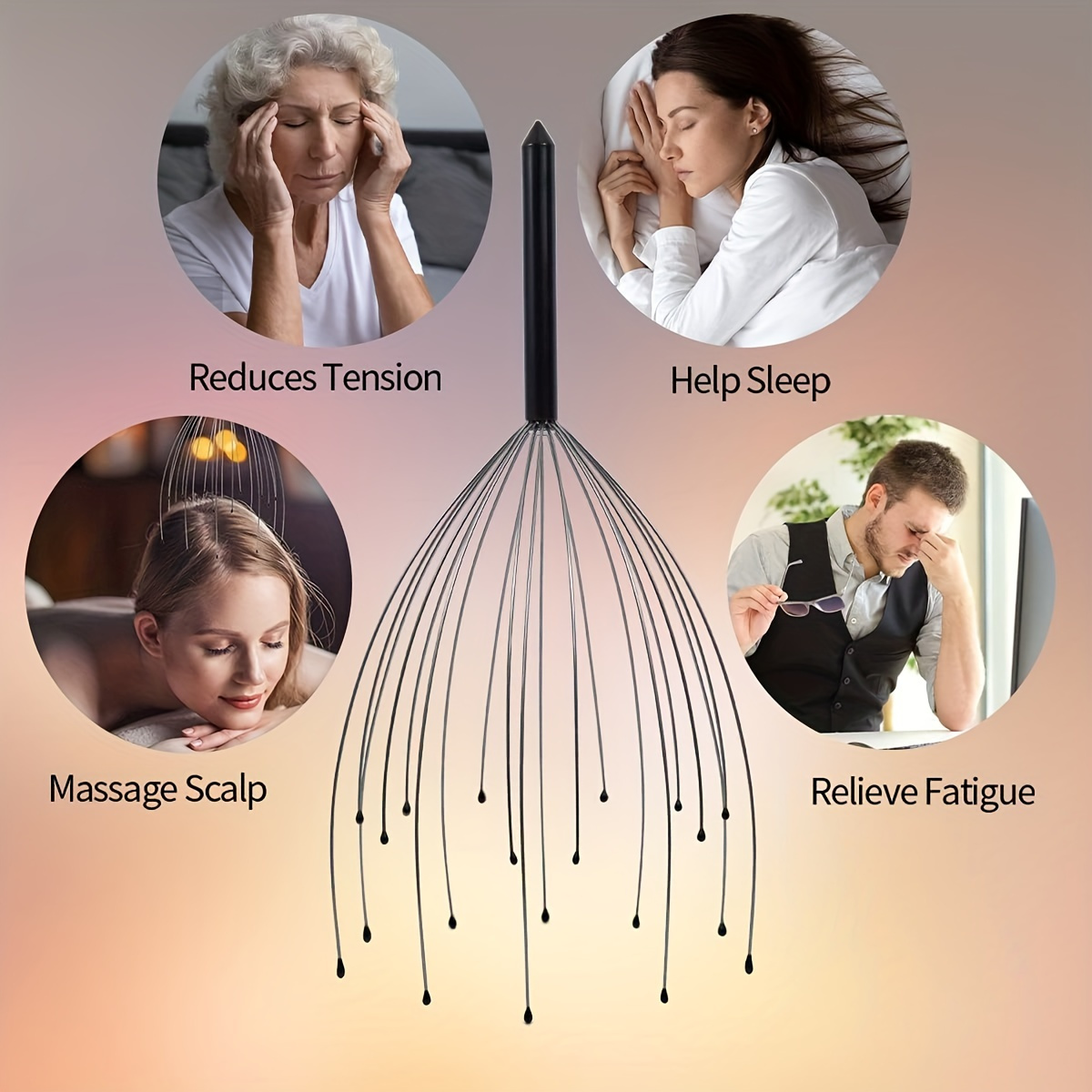 handheld scalp massager deep relaxation 20 finger head massager with scalp scratcher function metal ideal for men and stocking stuffers and gift ideas details 1