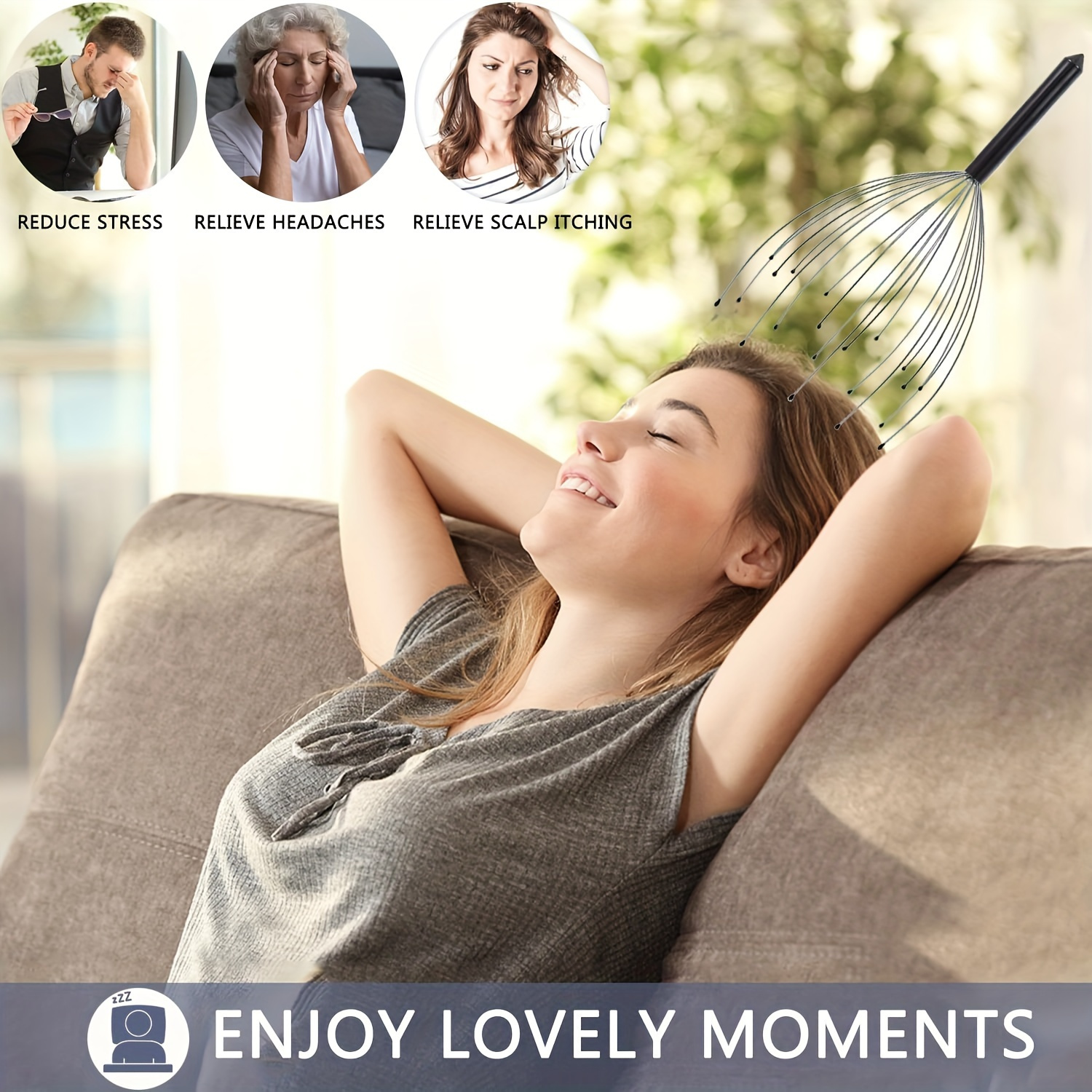 handheld scalp massager deep relaxation 20 finger head massager with scalp scratcher function metal ideal for men and stocking stuffers and gift ideas details 2