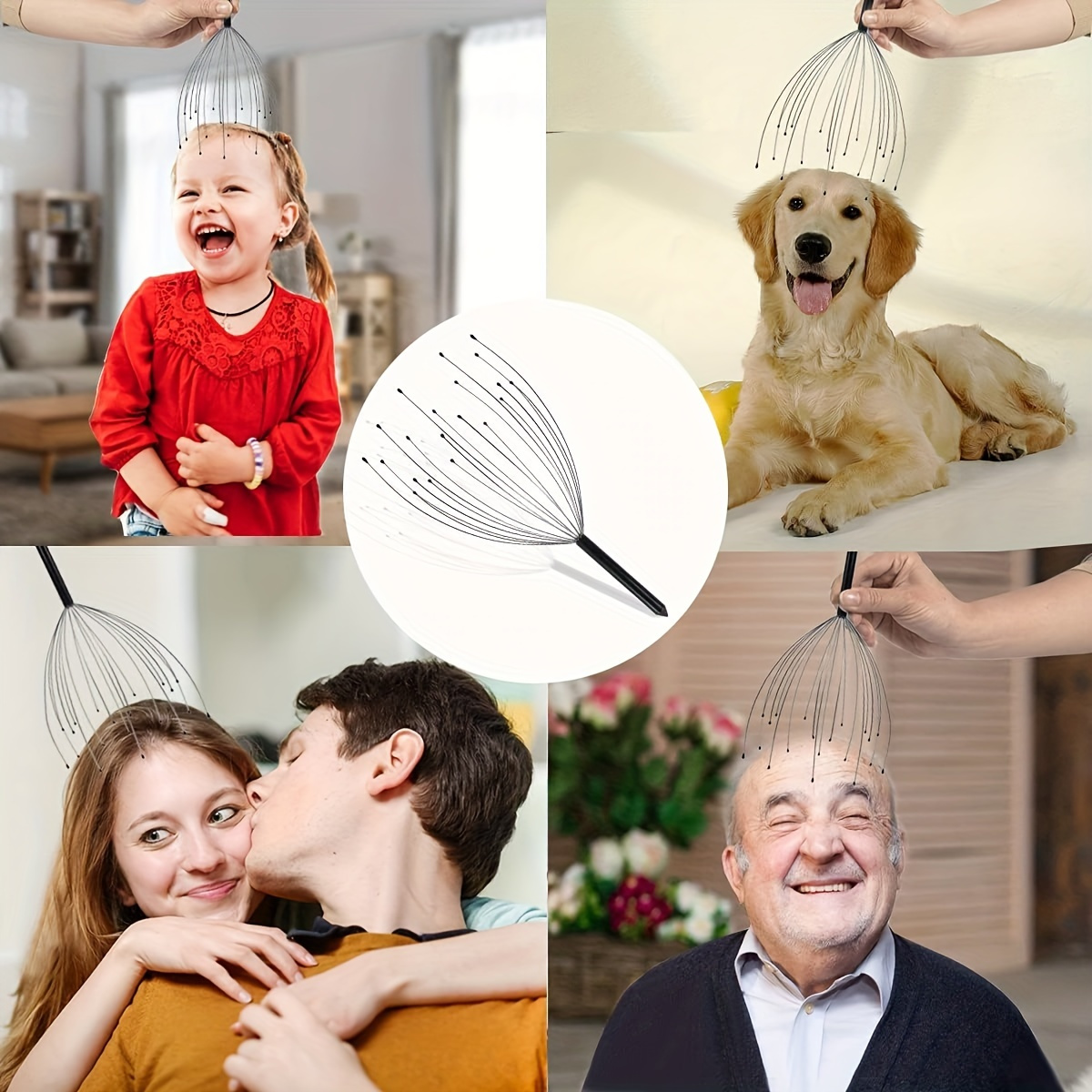handheld scalp massager deep relaxation 20 finger head massager with scalp scratcher function metal ideal for men and stocking stuffers and gift ideas details 4
