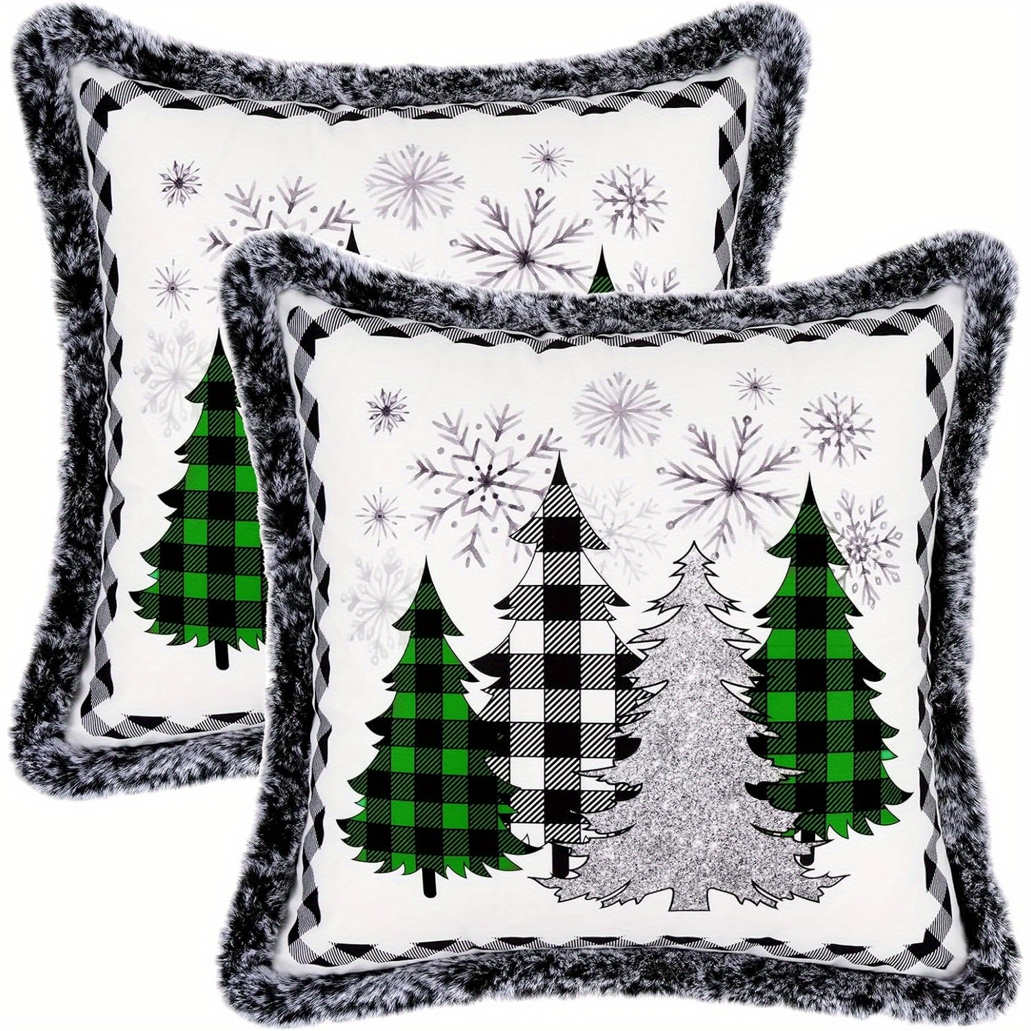 

2pcs Christmas , Christmas Tree , Pillowcase, 2pcs Cushion Decor For Sofa , 18x18inch/ 46x46cm