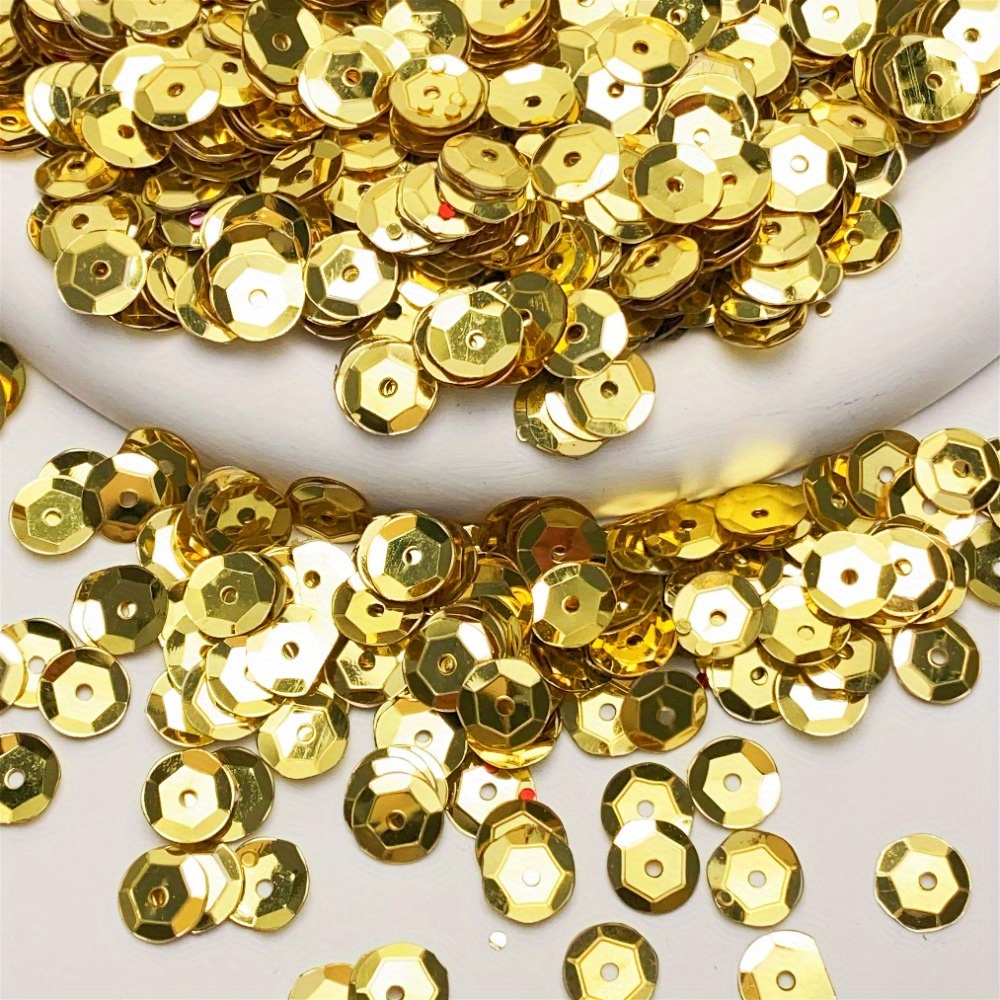 TEMU 1500pcs Luxecraft Round Sequin Hair Accessories, 8mm Beads With Holes For Embroidery, Dance Costumes, Wedding Dresses, Sewing, Jewelry, Shoes,