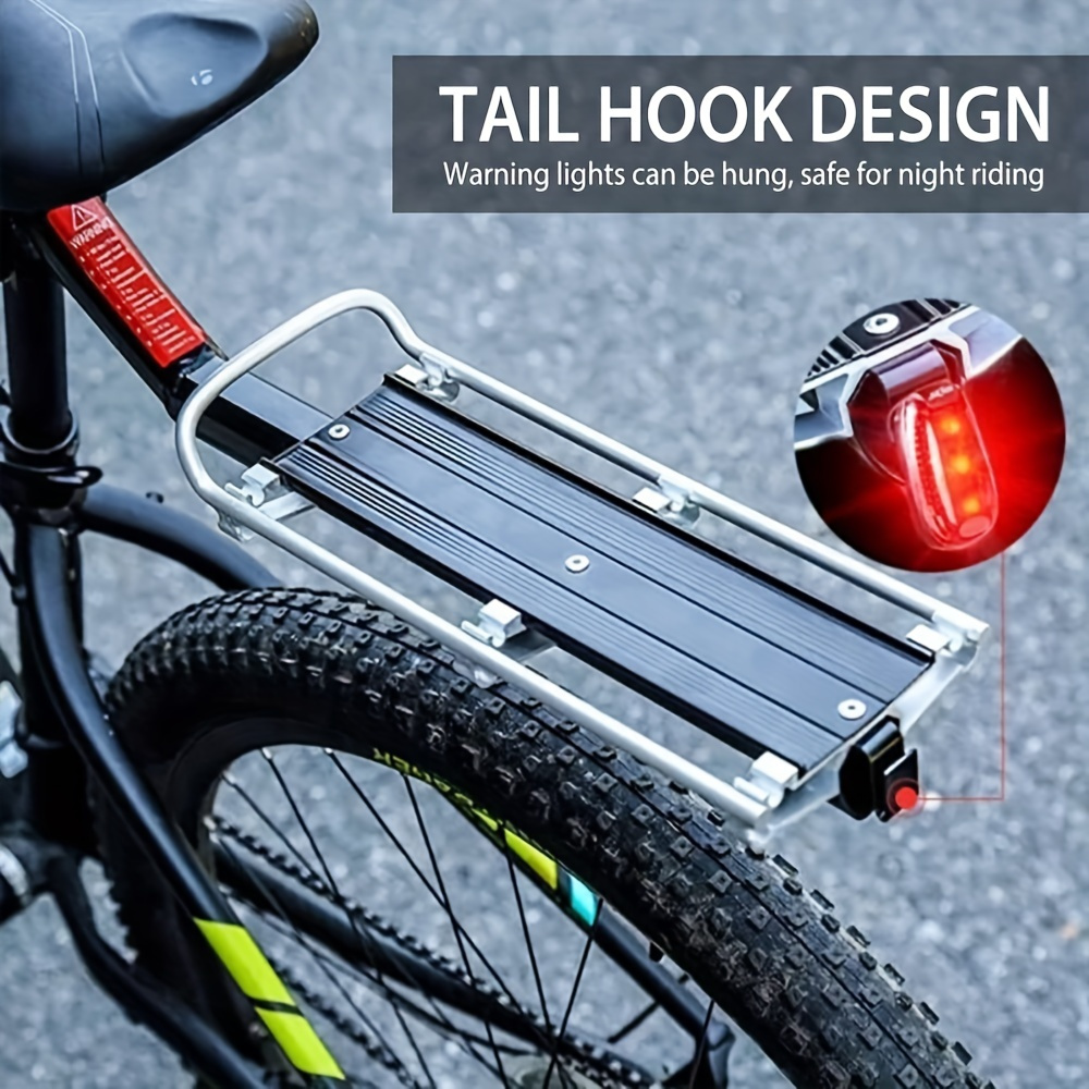 sturdy aluminum alloy bike rear seat shelf rust resistant black luggage rack for all bicycles cycling storage solution sleek black durable bike accessory bike rack Product details 2