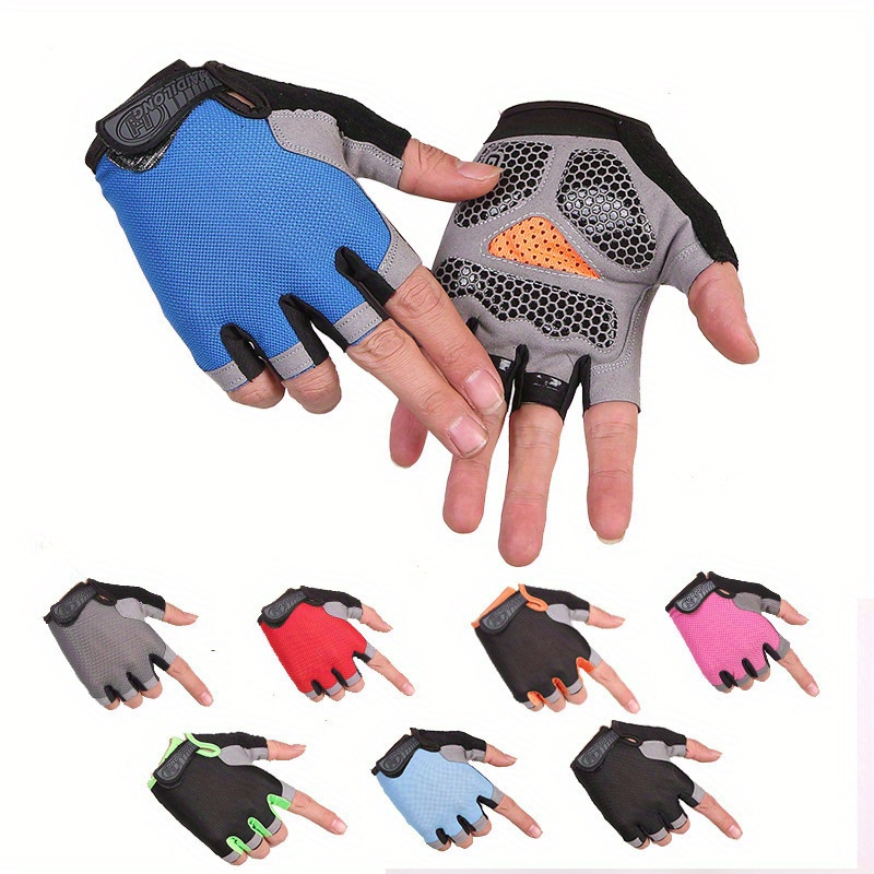 

Breathable Knit Fabric Half Finger Gloves, Polyamide Material, Anti-slip, , Universal Fit, With Pull-on Closure For Cycling, Fitness, Gym, Bodybuilding, Crossfit, Exercise, Sports