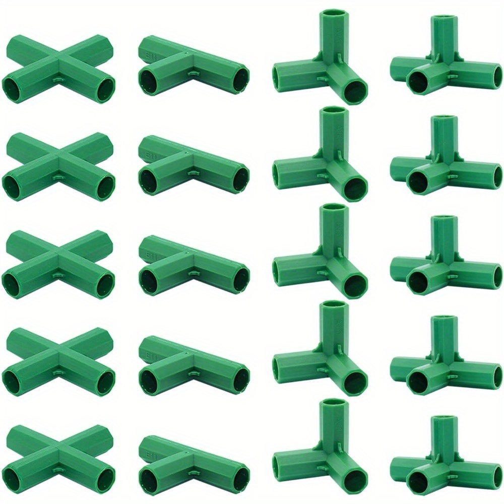 

20pcs Pp Greenhouse Connectors - For Garden Structures, Heavy-duty 0.43 Inch Fittings For Greenhouse Frames, Trellis, Shed Support - Gardening Plant Stakes Accessories