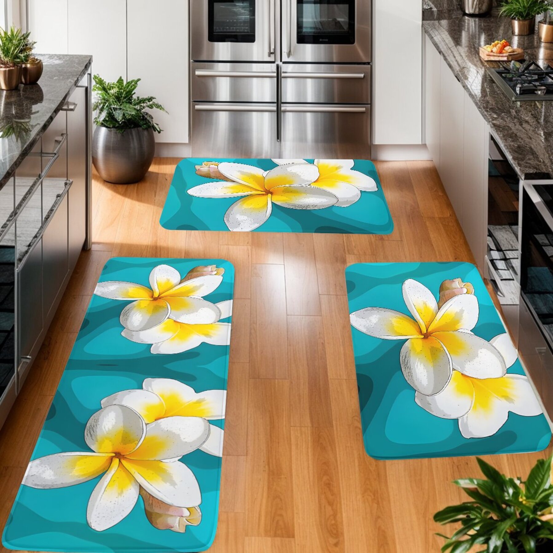 

Hawaiian- Mat Set - 1pc, Polyester Rug For , Bathroom, And Decor, Christmas Decor