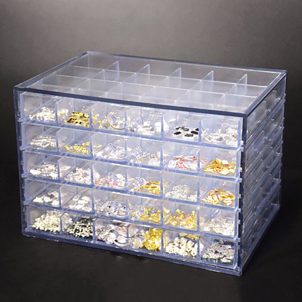 120 Slots Storage Tins Sorting Box Bead Tier Acrylic Sorting Box Nail Accessories Organiser Holder Compartments Sorting Box Storage Nail