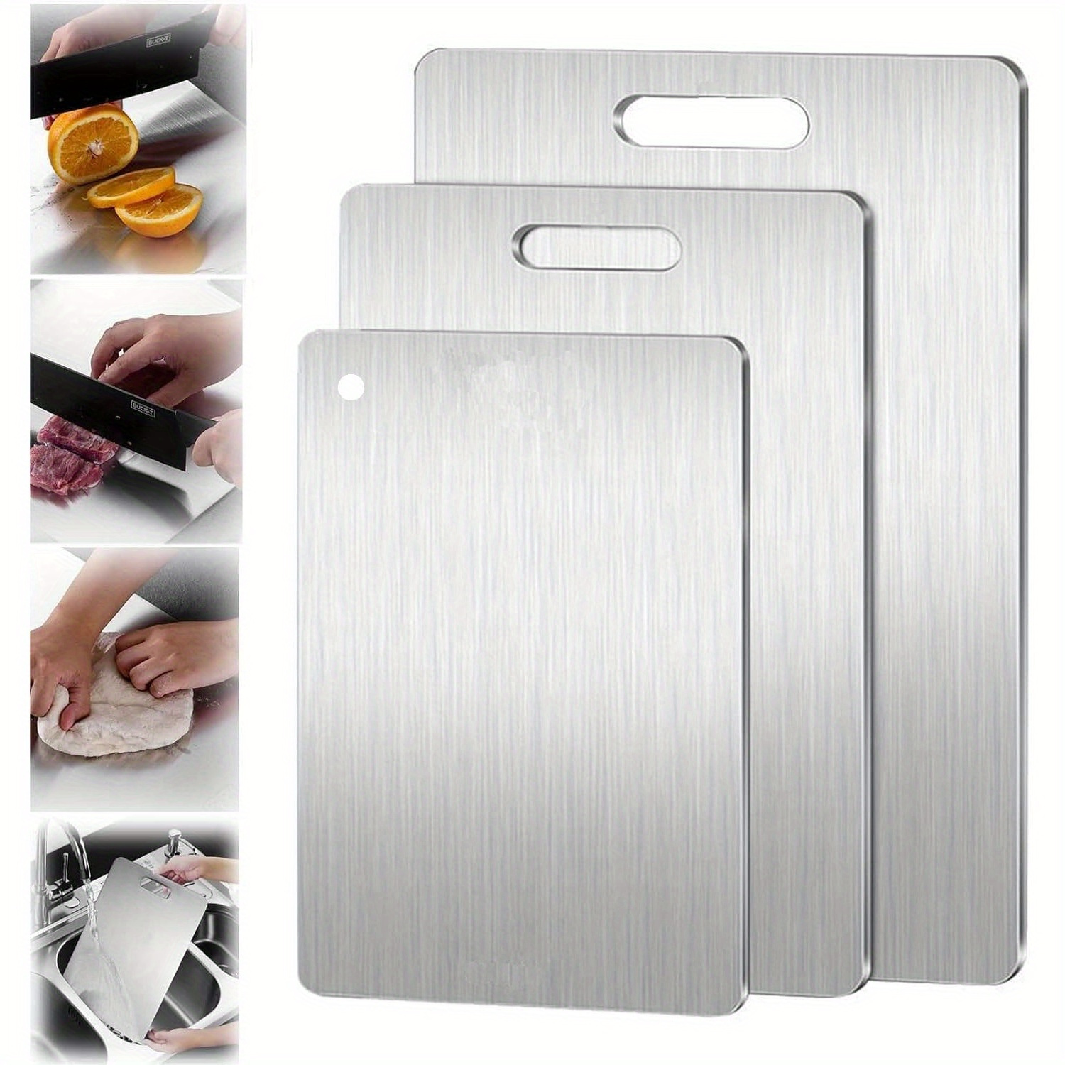 

2pcs 304 Steel Set - Double-, Chopping Boards For Vegetables & Meat, -, - , For And Use