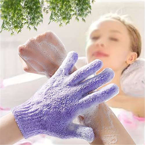 3pcs exfoliating gloves shower gloves double sided exfoliating gloves massage and body scrub body wash shower additions color random