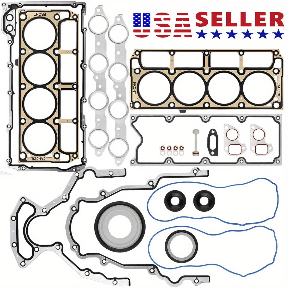 TEMU Ls Gasket Set Kit & Ls9 Head Gaskets Compatible With Ls1 Ls6 Lq4 Lq9 4. 8l 5. 3l 5. 7l For Chevy Silverado For Sierra 1500 2500 1999-2010 Replace 12622033 12585673 12612350