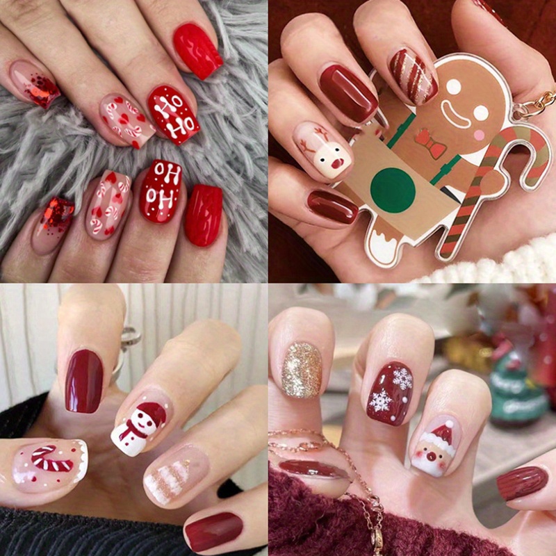 

96pcs (4 ) Christmas On Nails Accents - Mixedcolor Length - Holidayelements, -removable Art For 's Day, Parties, And - Gel