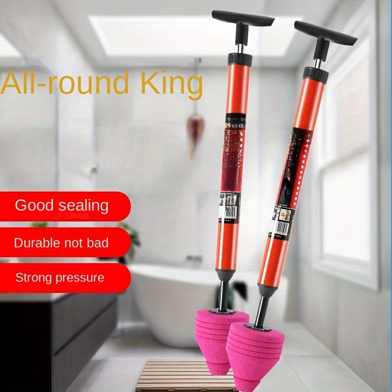 

1pc Heavy Duty Pneumatic Toilet Plunger, High Pressure , -friendly Pump Design, Rubber Material, Toilet, Sink, Pipe Clog Remover