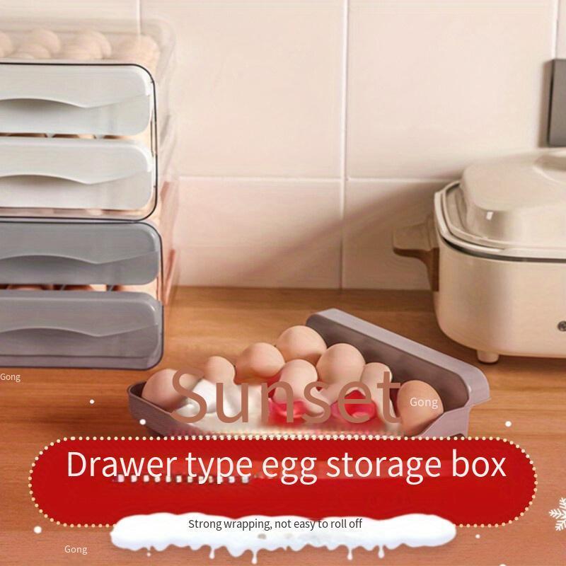 

Kitchen Double-layer Egg Storage Box, Egg Carton, Drawer Egg Sorting Rack, For Household Refrigerator