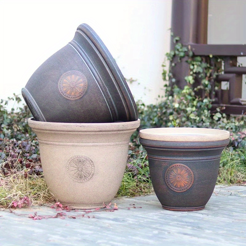 large porcelain plant pots Imperial Flower POTS, Set of 3
