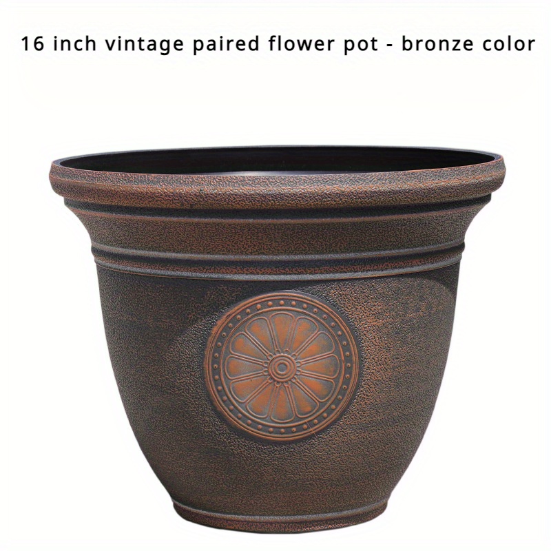 Frosted Plastic Pots Resembling Porcelain, Queen Series Large Diameter Flower Pots, Imitation Stone Pots For Growing Roses And On And In Gardens Gardening Gift Home Decor