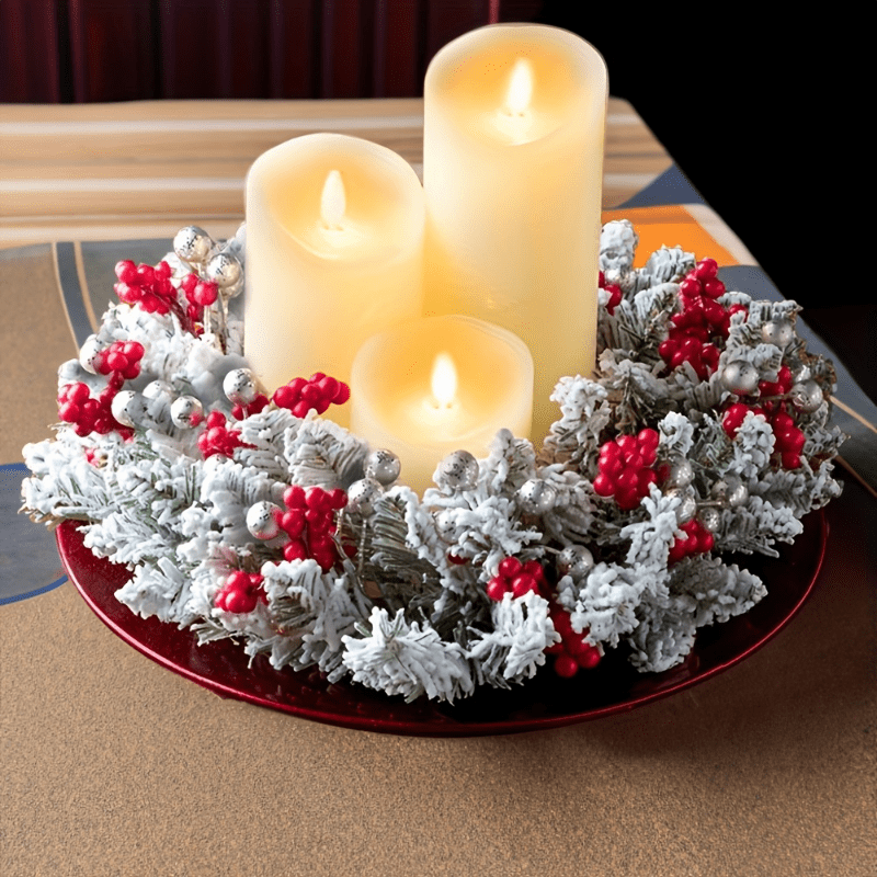 

Led Christmas - Wreath , Red & Silvery Accents | For Decor