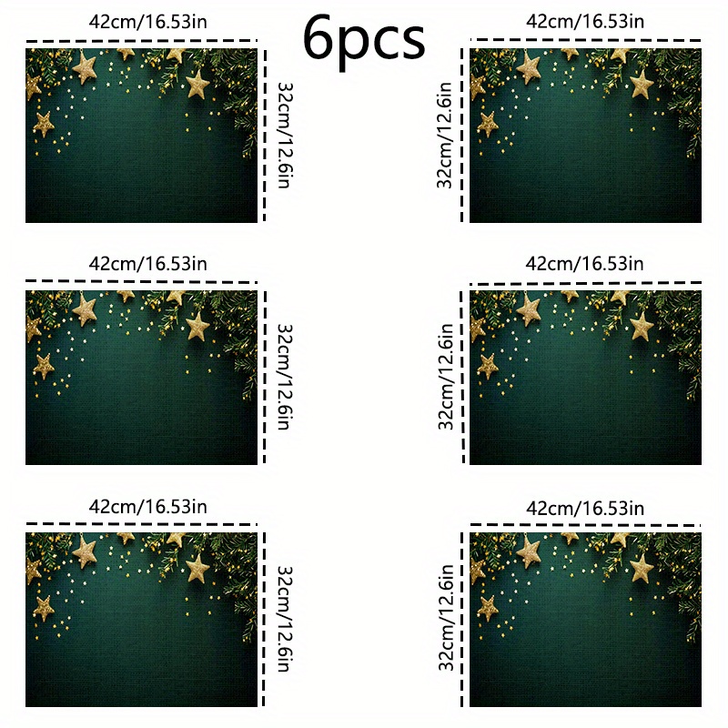 TEMU Christmas Pattern Placemats, Household Placemats, Hotel Placemats, Gift Placemats, Kitchen Placemats, Holiday Party Placemats