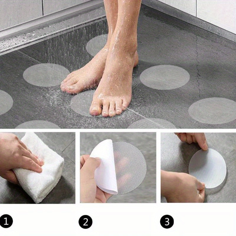 12pcs bathroom slip transparent non slip tape anti slip strips shower stickers   flower shaped   sticker 0