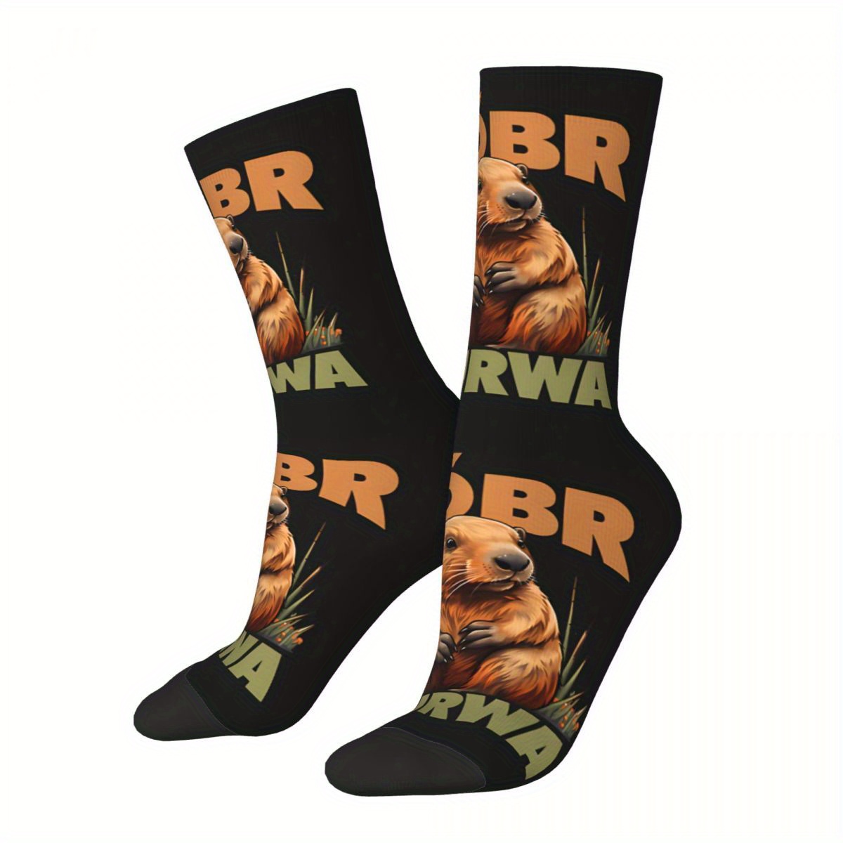 

Biihudu Men's Novelty Socks, Print, Knit Fabric, Polyester & Spandex , Hand Wash Or , Full-, Unisex Sock For Casual Wear