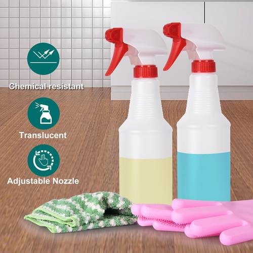 1pc 16 ounce heavy duty leak proof pe spray bottles featuring an adjustable nozzle made from pvc hdpe 2 resistant to chemicals for use with cleaning solutions plants pets bleach vinegar and alcohol