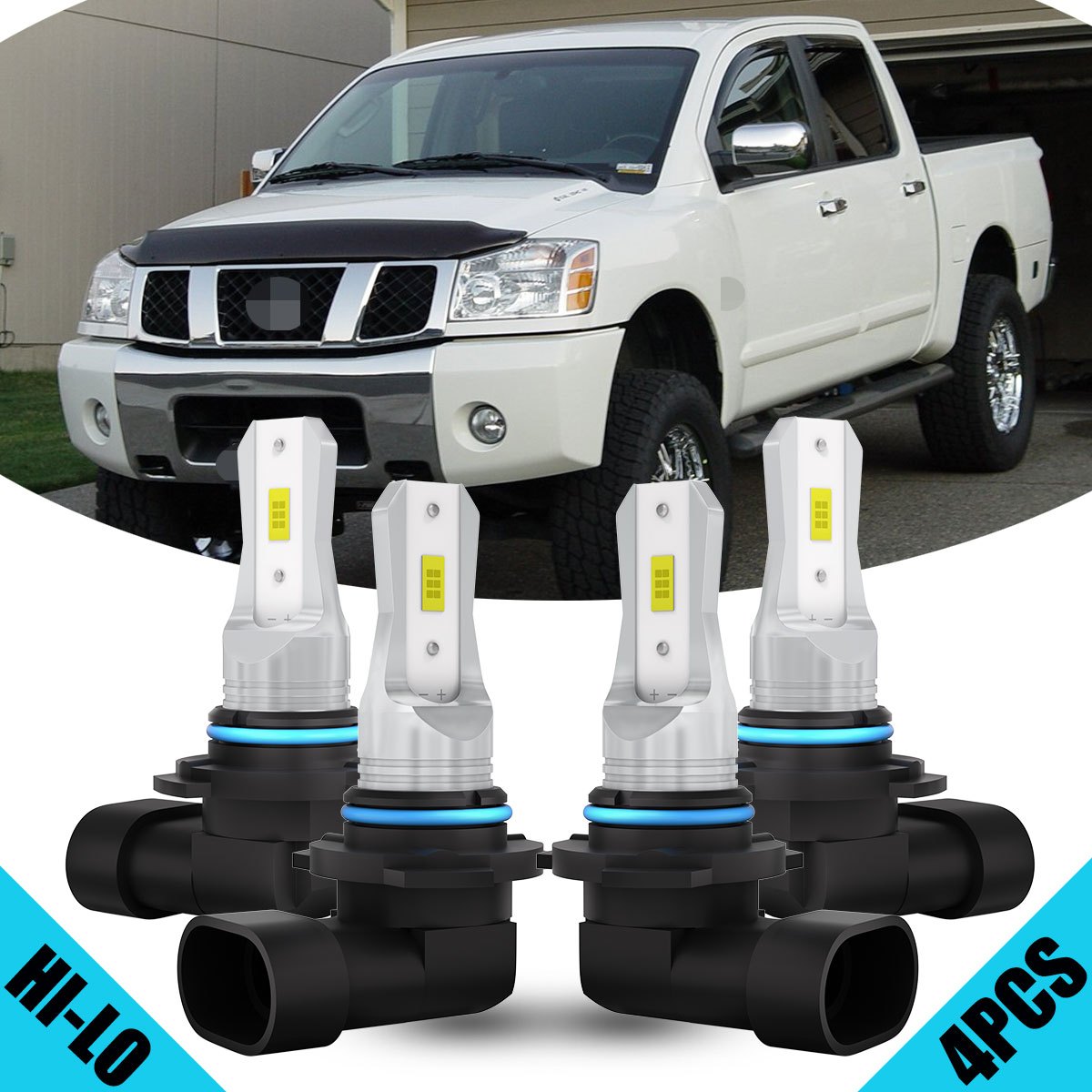 

For 2004-2015 Led Headlight Kit Bulbs 4x 9005/hb3 + 9006/hb4 Low Two- Super Csp , 500% Super -n- To Install