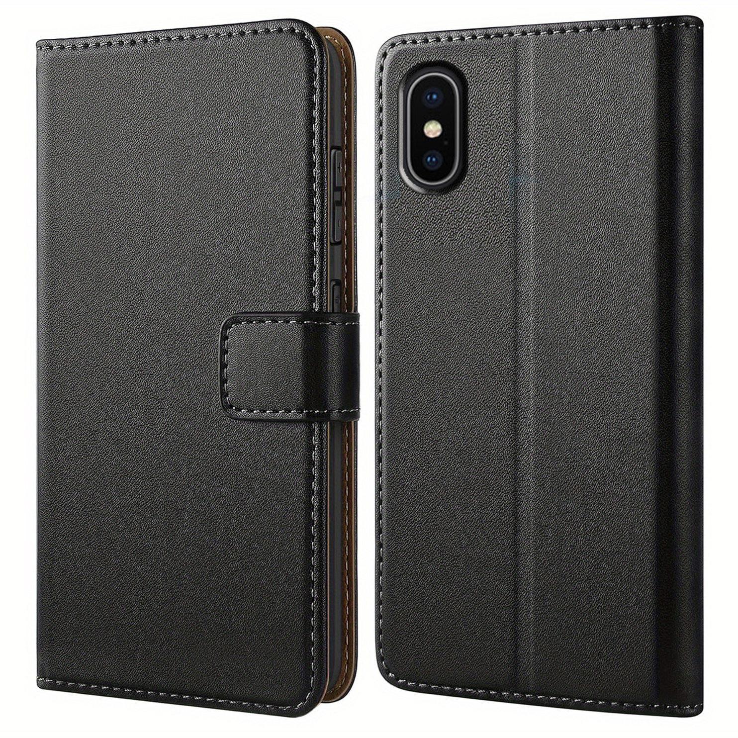 TEMU Compatible With Iphone 6 6s 7 8 Plus / Iphone Se 2 3 Case With Kickstand Leather Flip Protective Phone Case Cover