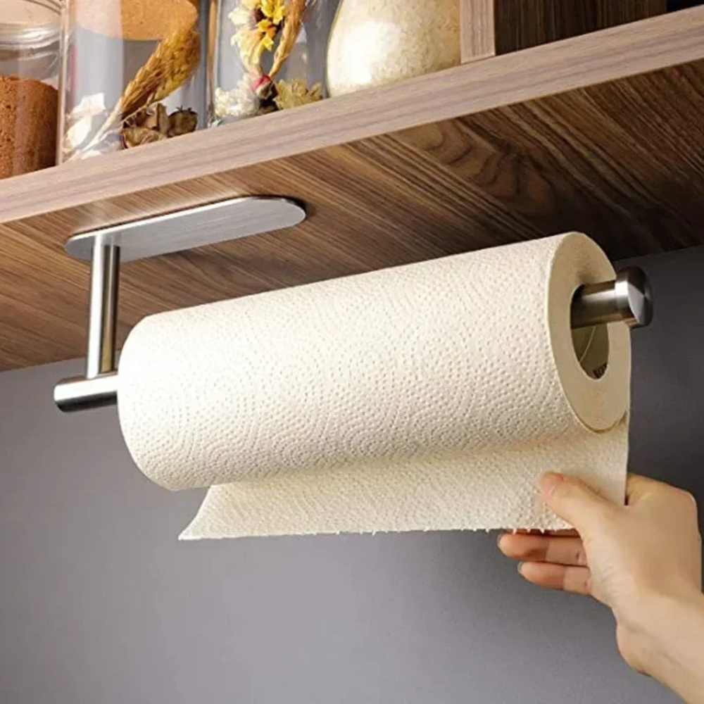 1pc toilet paper holder no punching bathroom storage paper towel holder kitchen wall hook toilet paper holder household storage box toilet accessories details 0