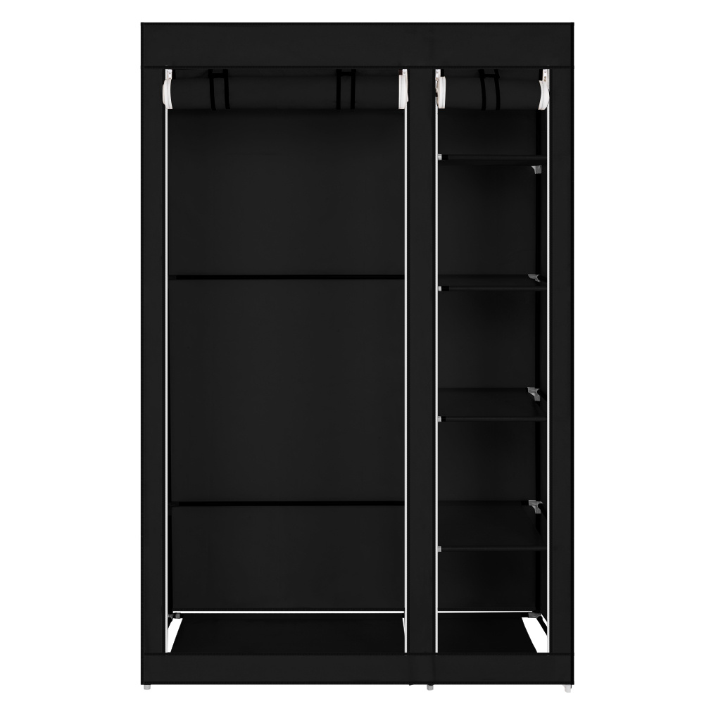 E-shop SUNROAD 67" Tragbarer Kleiderschrank mit Vliesstoff Kleiderstange, Schnell Einfach zu Montieren, Grau, Outdoor-Werkzeugregal,