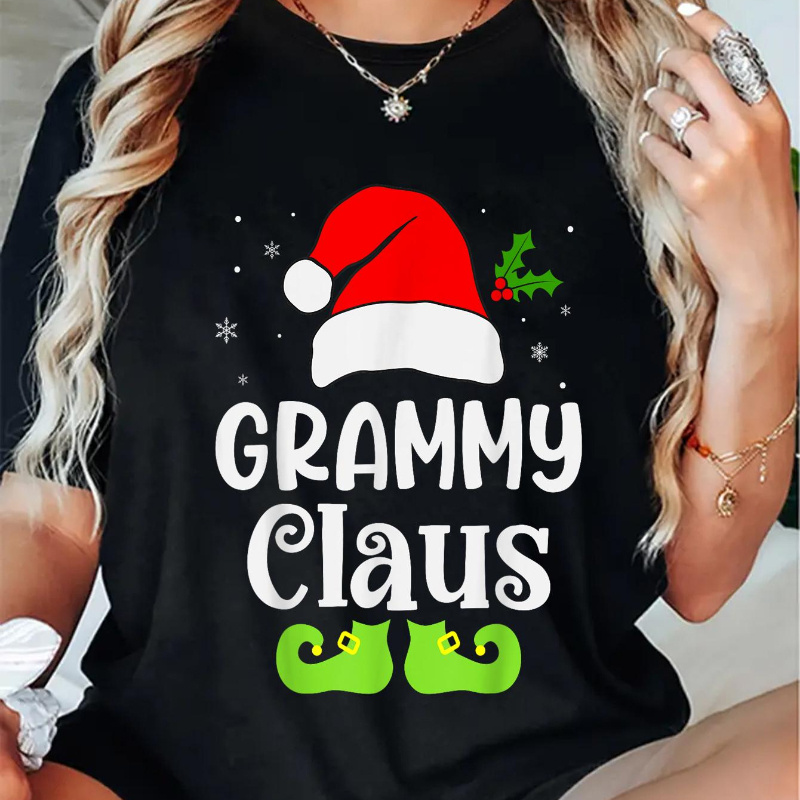 

100% Cotton Grammy Claus Elf Pajama Christmas Matching T-shirt