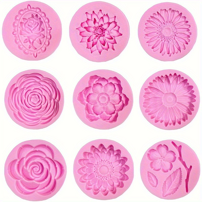 TEMU 9pcs Silicone Molds For Cupcake, Dessert, Chocolate, Jewelry, Pastry, Handmade Crafting Decoration Tool For Home Kitchens And