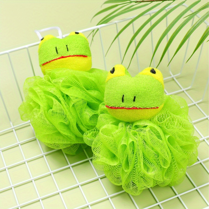 

2-pack Cartoon Bath Sponges, Soft Mesh Poufs, Kids' Bathtub Play And Exfoliation Body Wash Scrubbers