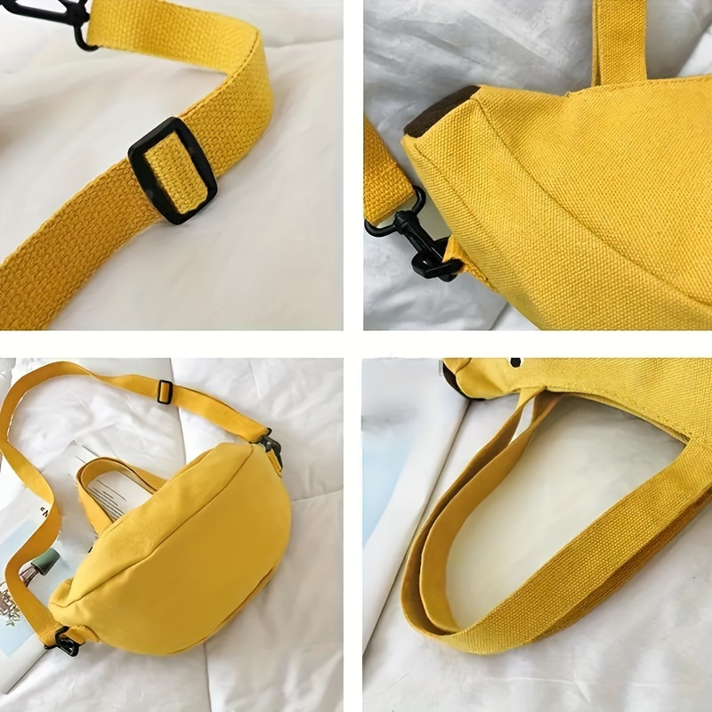 Bolsa de mano en forma de plátano, bolso de cruz de dibujos animados kawaii, pequeña bolsa de monedas para mujeres con tema de frutas, con cierre de cremallera, forro de poliéster, accesorio de ocio casual