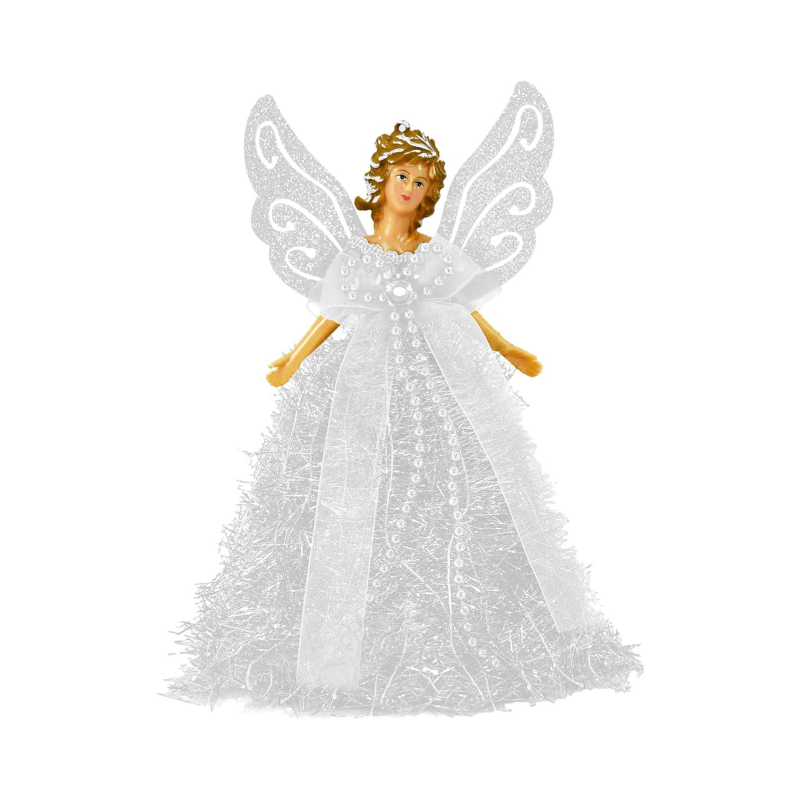 Image of Exquisite Shining Christmas Ornament - Bright Fairy Statues With Delicate Wings To Perfectly Enhance Decor And Gift Ideas, In Golden, Pink, And White