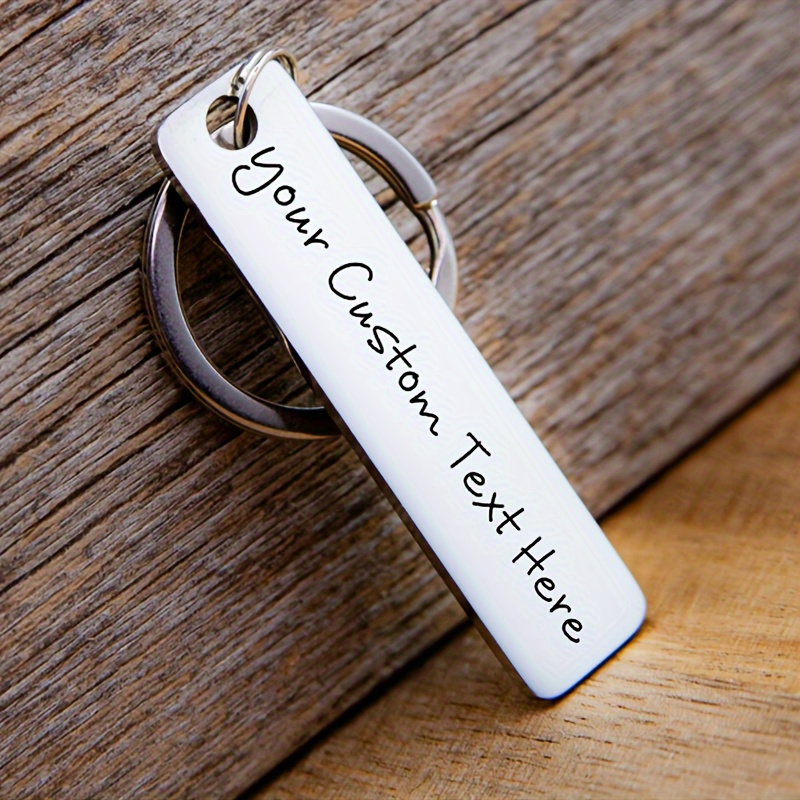 

1pc Personalized Steel Keychain, Engraved Key , , For , , - ,