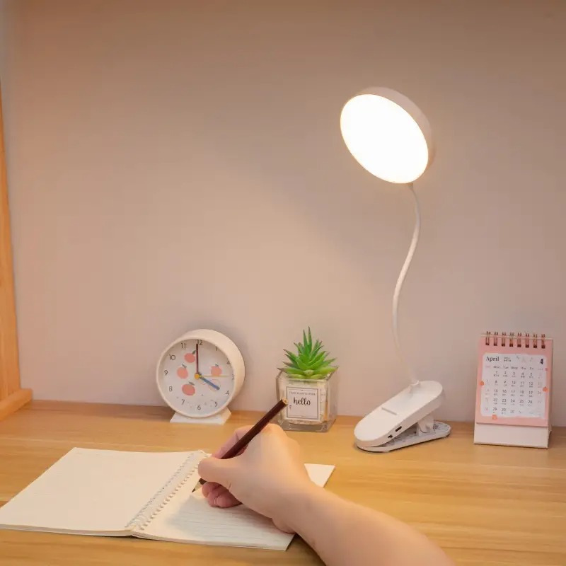 1pc led desk lamp touch controlled clip on reading light 3 color temperatures usb rechargeable eye   light for bedroom home use Product details 0