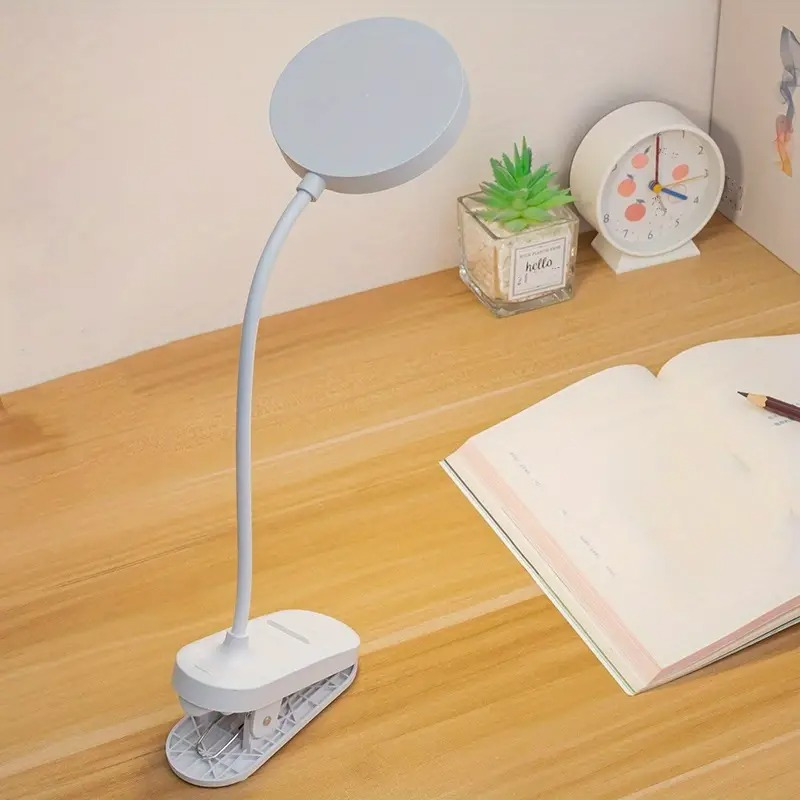 1pc led desk lamp touch controlled clip on reading light 3 color temperatures usb rechargeable eye   light for bedroom home use Product details 1