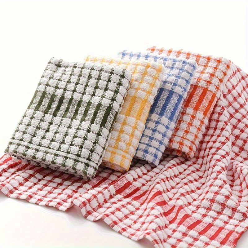 Set de 5 bucăți prosoape de vase, modele aleatorii în carouri, cârpe de curățare absorbante, cârpe de curățat bucătăria, unelte de curățenie, prosoape de vase reutilizabile, prosoape de ceai