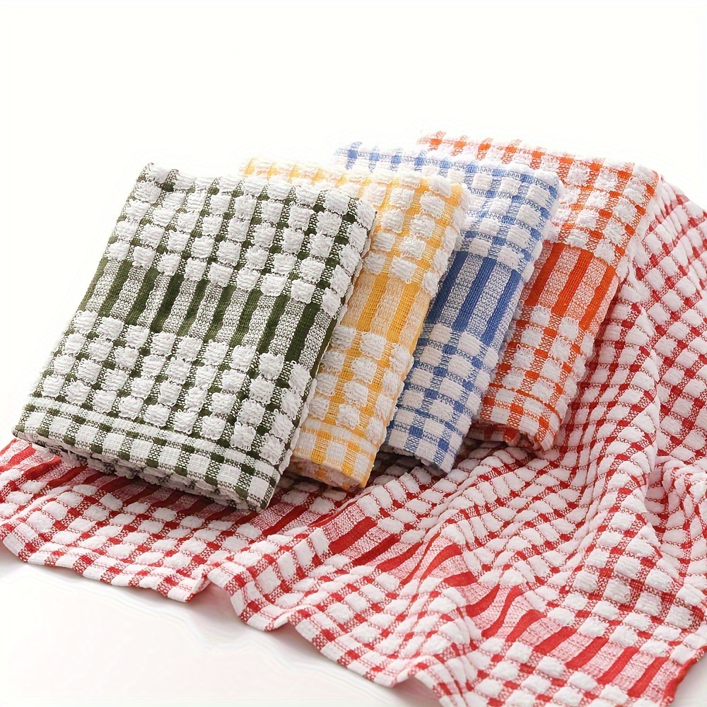 5pcs absorbent   dish towels reusable kitchen cleaning cloths versatile for bedroom living room bathroom details 0