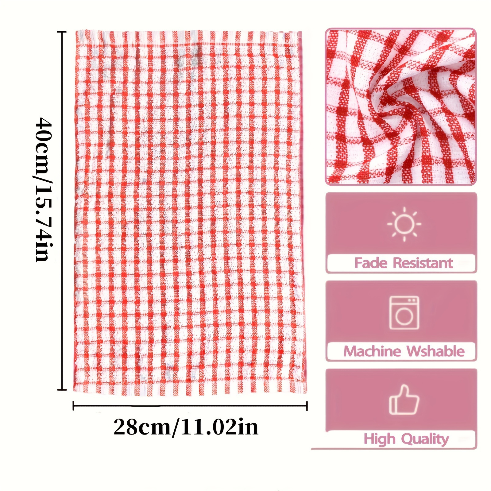 5pcs absorbent   dish towels reusable kitchen cleaning cloths versatile for bedroom living room bathroom details 1