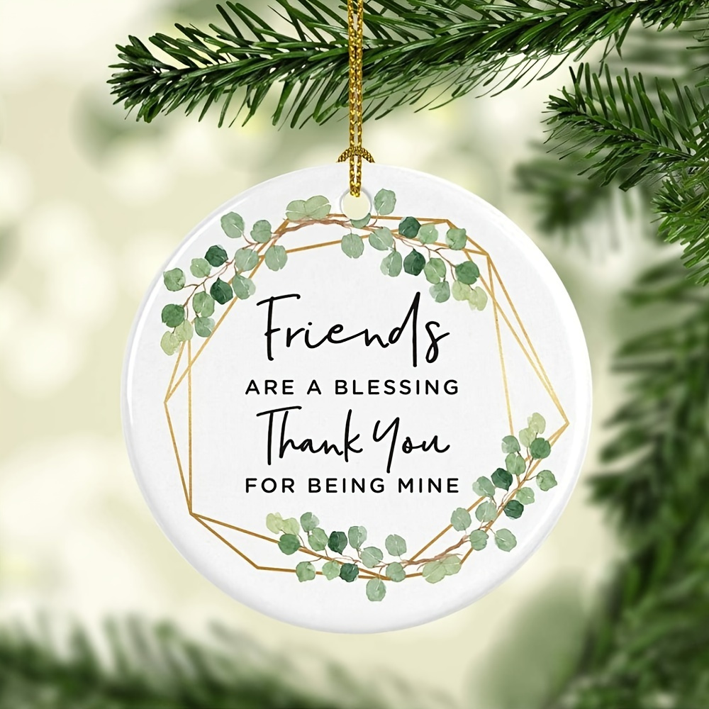 

Christmas Tree Ornament - 'thank You For ' Green , 3.15" Acrylic Frame, Perfect Keepsake Gift, Christmas Tree Decorations