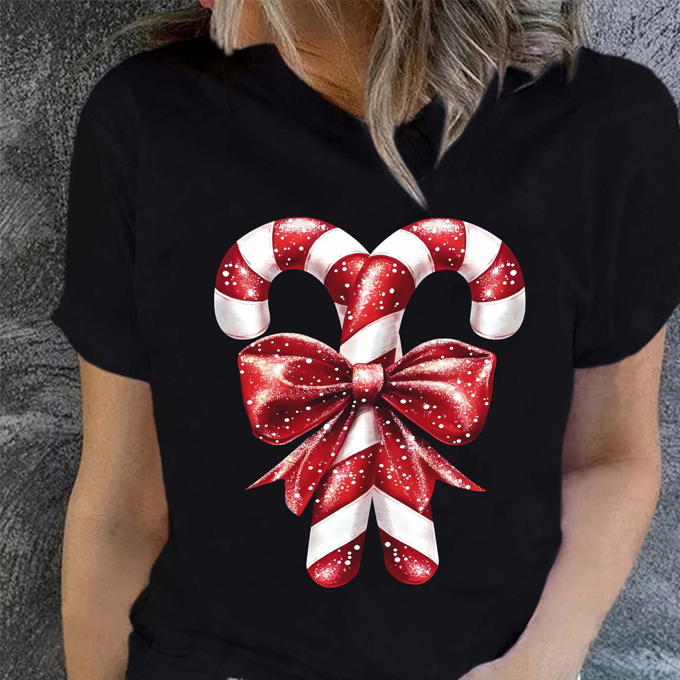 

Women's Christmas Tee - , Top For & Summer, Stretchy Polyester