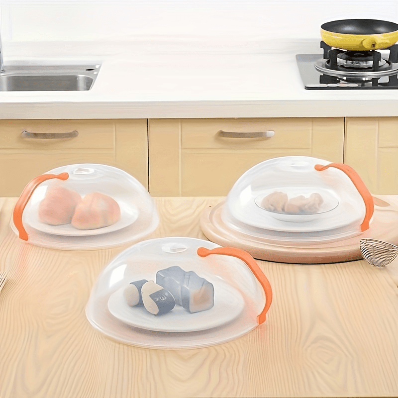 1pc   pp microwave splatter guard with   handle transparent heat resistant food cover with steam vent   heating vegetables more in home kitchen vegetables more details 3