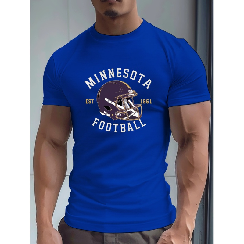 

Football History Print Tee Shirt, Tees For Men, Casual Short Sleeve T-shirt For Summer