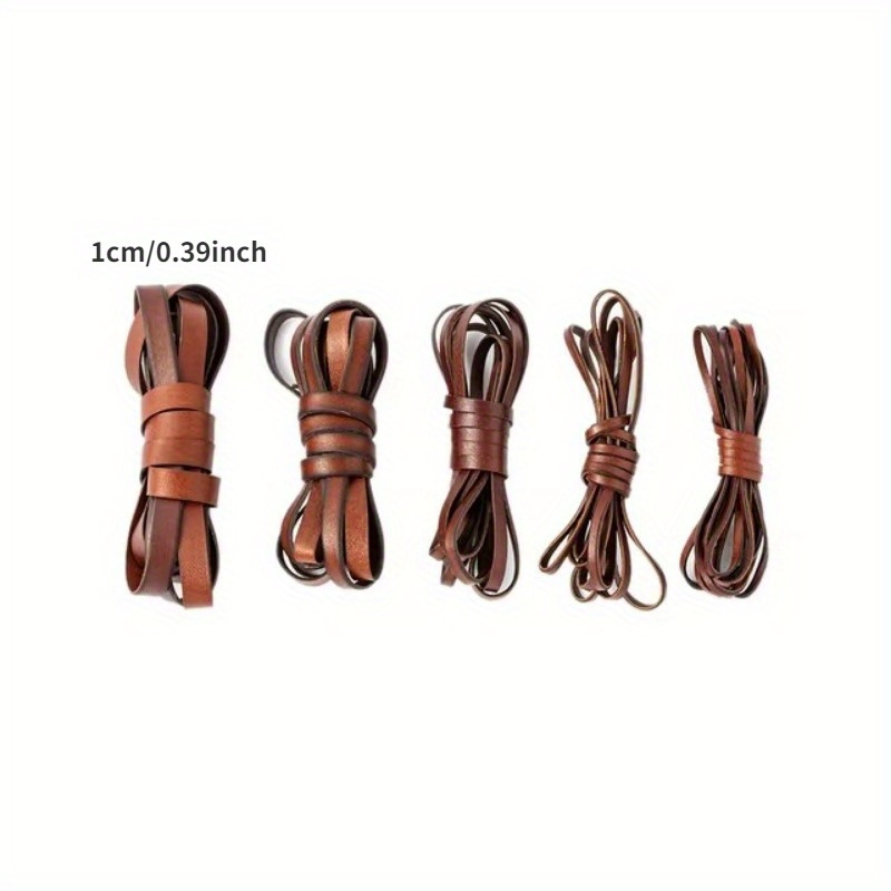 5m Flat Leather Cord - Genuine Leather Strips, Suitable For Diy Crafts, Jewelry Making, And Leather Accessories