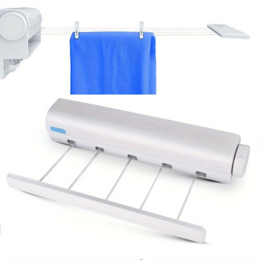 

Space-saving Retractable Clothesline - Wall Mounted, Invisible Drying Rack For Bathroom & Indoor Use, Clotheslines