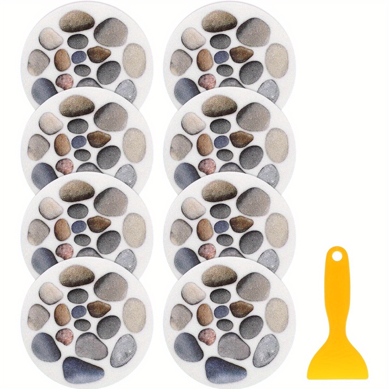 8  stone pattern non slip bathtub stickers durable safe for shower steps smooth floors with scraper included