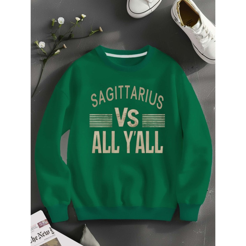 

Vs All Y All Sweatshirt, Long Sleeve Sweatshirt For Fall & , Women's Clothing