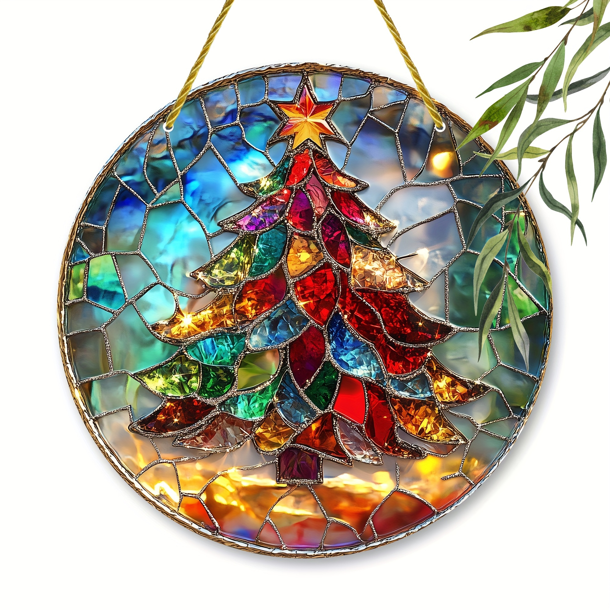 

Christmas Tree Stained 8"x8" - Decorative For /, For , , & - -, Mounting,