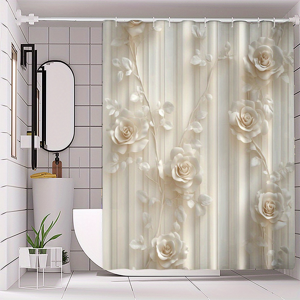 

3d Polyester Bath Curtain , - Stall Divider, , Bathroom Decor Accents - 1pc