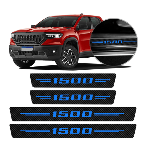 Red Carbon Fiber Leather Car Door Sill Protector Sticker For Ford Super Duty – Self-Adhesive, Waterproof, No Drilling
