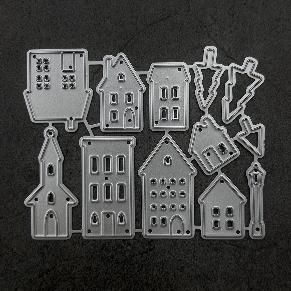 [christmas] 1pc Christmas Trees Dies For Card Making Xmas Banner Tags Metal Cutting Dies For Scrapbooking Paper Crafting Arts Supplies Metal Die Cuts Punch Template Moulds Arts Crafts Album Decor